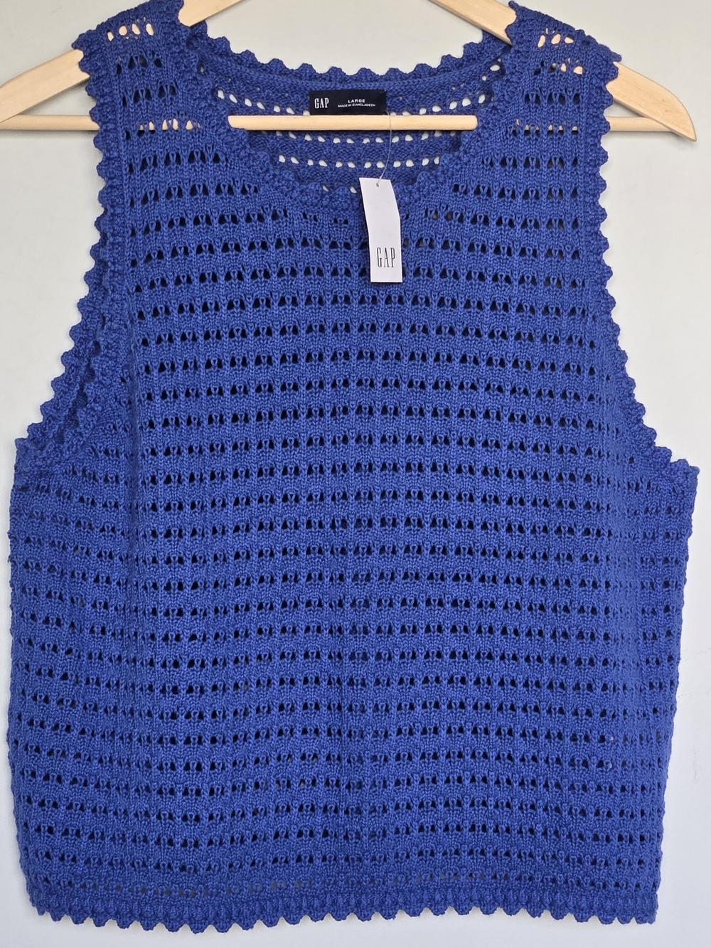 GAP Crocheted Tank Top in (Royal) Matisse Blue 100% Cotton NWT